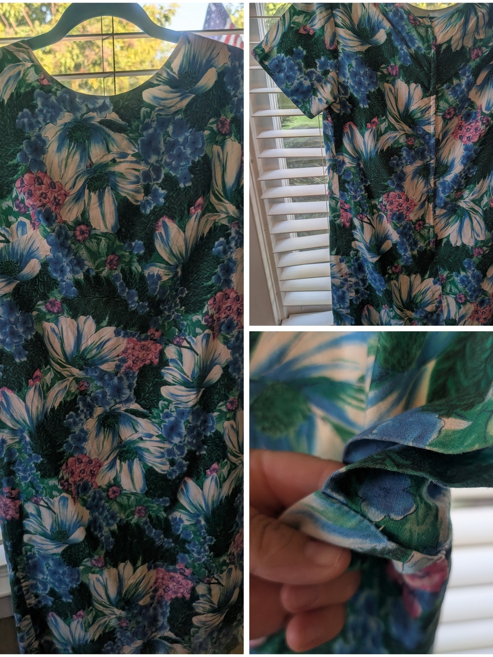 Vintage Womens Short-Sleeve Dress in Tropical Print (Some Needed TLC)